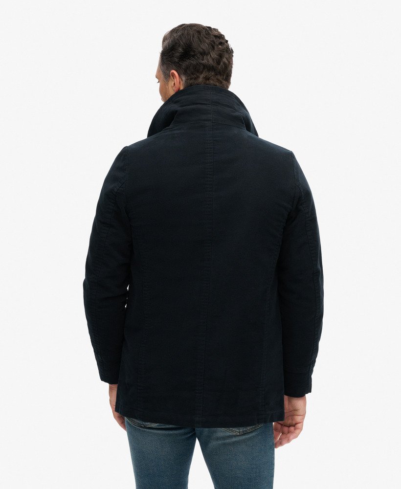 sklep kupiecki - płaszcz typu peacoat z moleskinu w kolorze ink