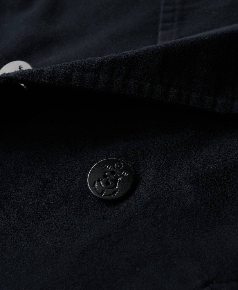 sklep kupiecki - płaszcz typu peacoat z moleskinu w kolorze ink