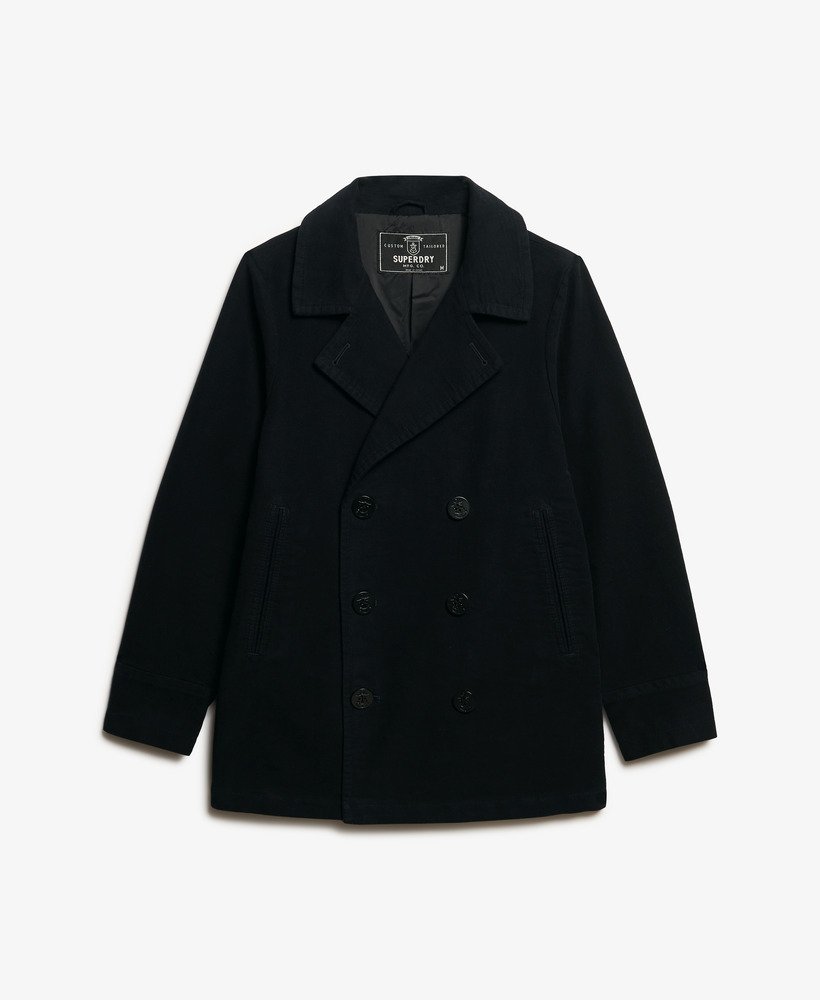 sklep kupiecki - płaszcz typu peacoat z moleskinu w kolorze ink