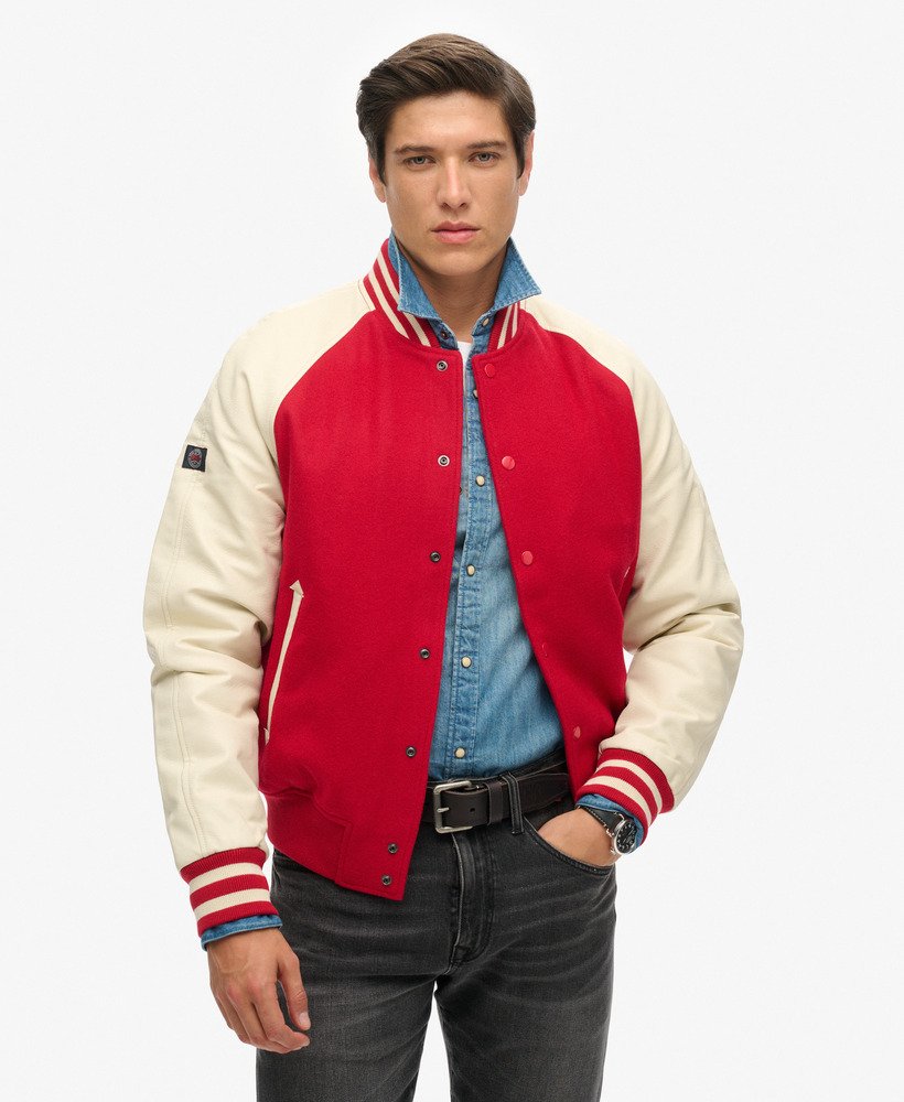 kurtka bomberka uniwersytecka w kolorze varsity red