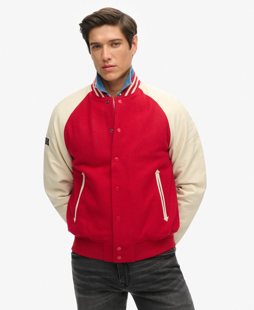 kurtka bomberka uniwersytecka w kolorze varsity red