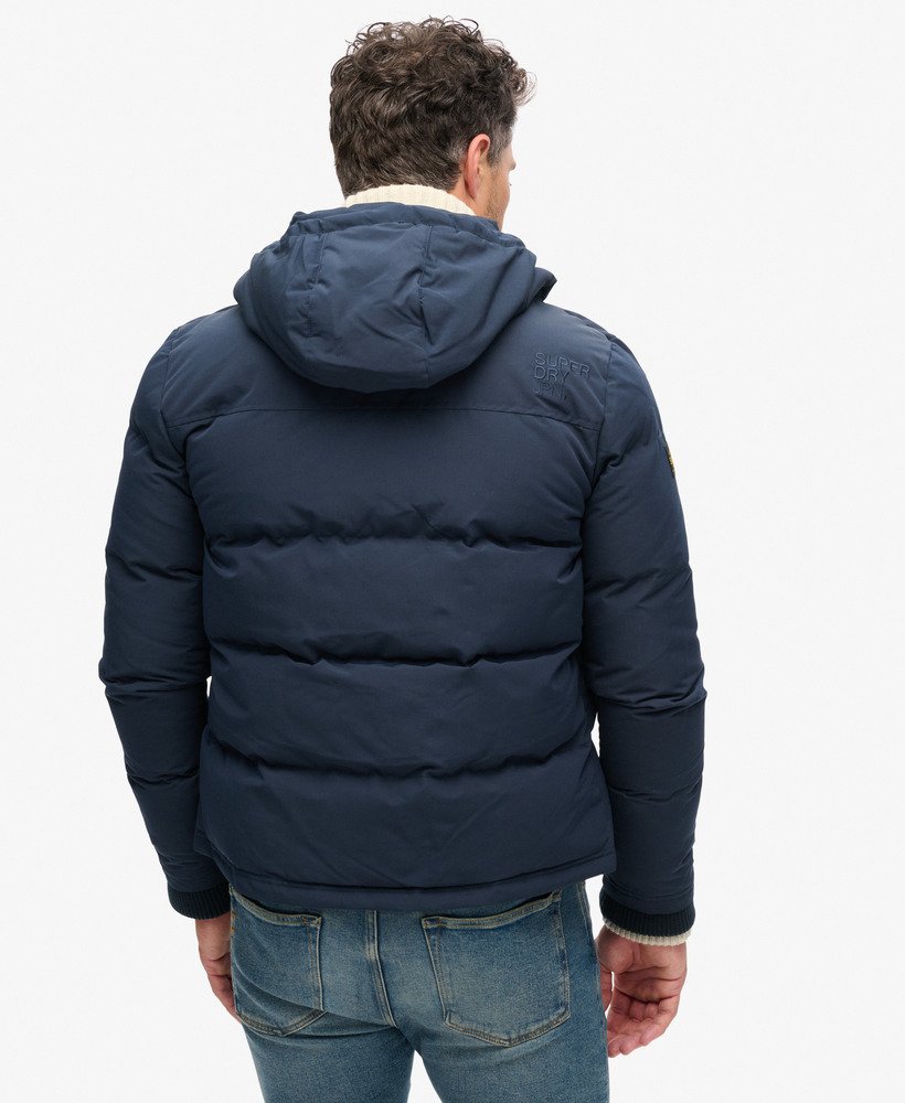kurtka puchowa everest short z kapturem w kolorze nordic chrome navy