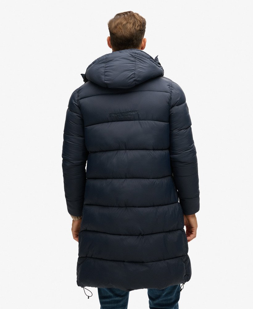kurtka puchowa ripstop longline w kolorze eclipse navy grid