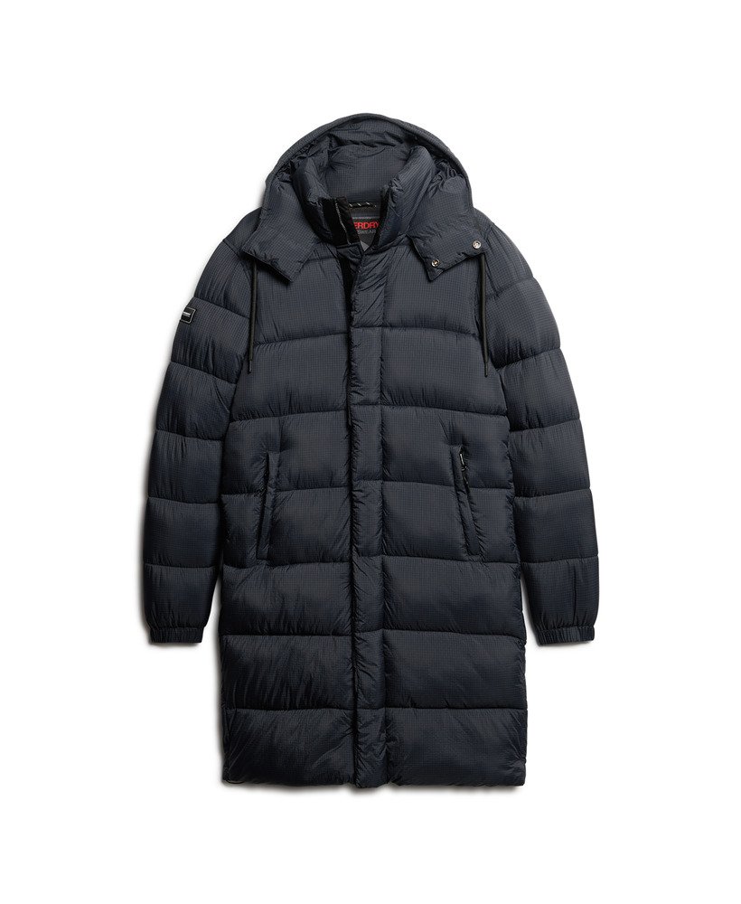 kurtka puchowa ripstop longline w kolorze eclipse navy grid