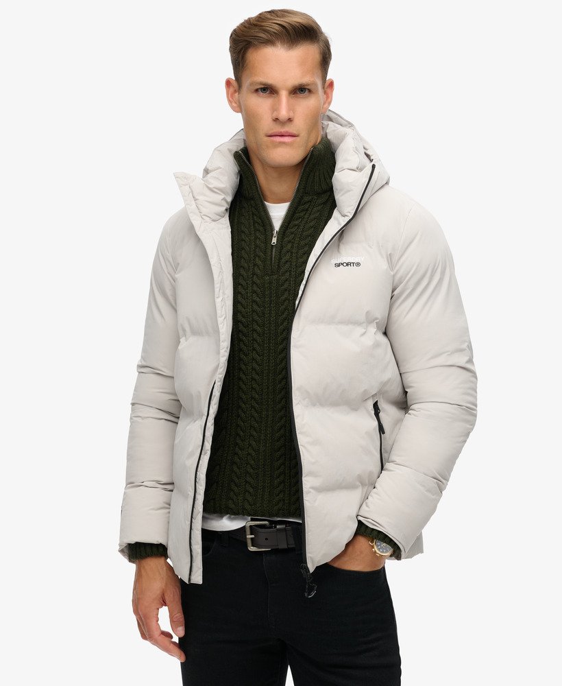 kurtka puchowa z kapturem w kolorze moonlight grey