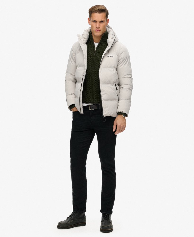 kurtka puchowa z kapturem w kolorze moonlight grey