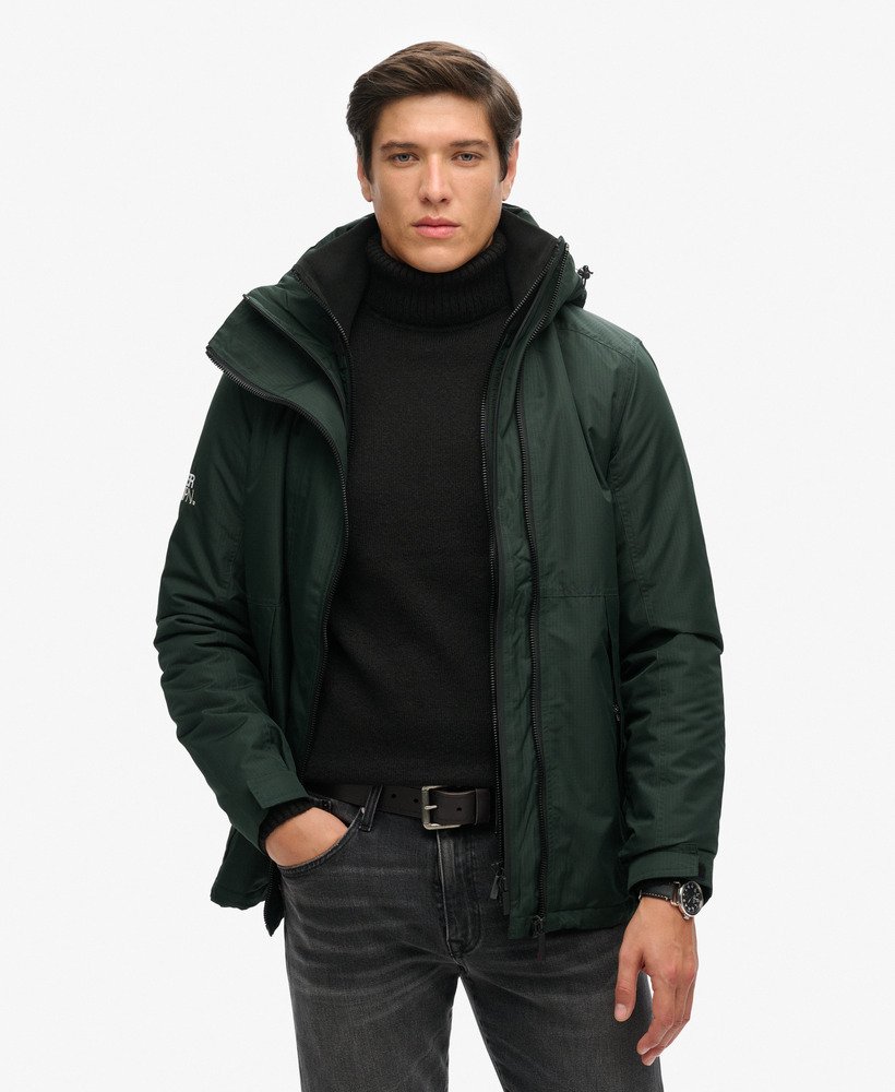 kurtka wiatrówka z kapturem yachter w kolorze academy dark green