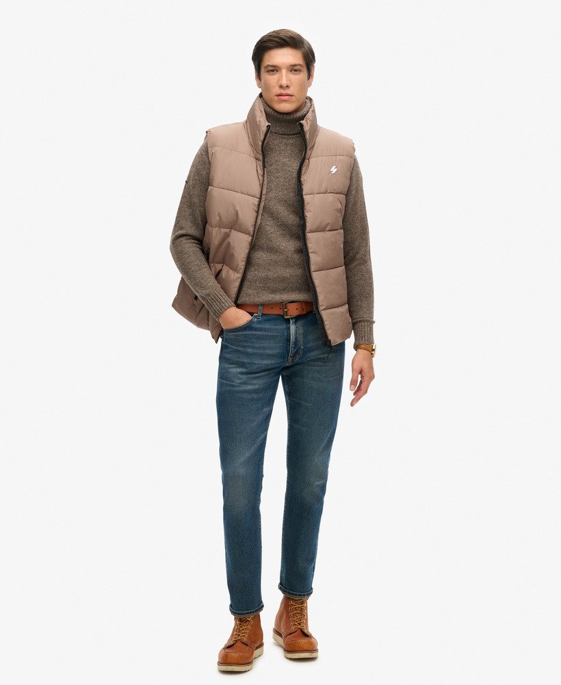 sportowa pikowana kamizelka w kolorze fossil brown
