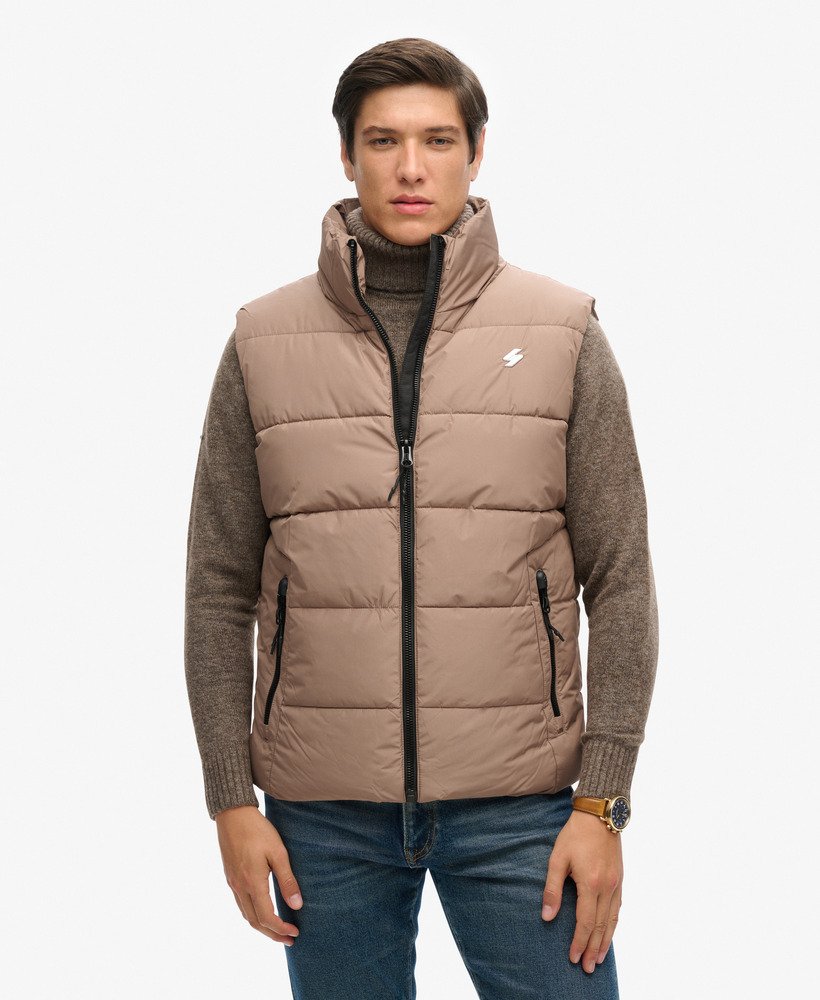 sportowa pikowana kamizelka w kolorze fossil brown