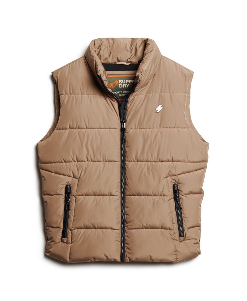 sportowa pikowana kamizelka w kolorze fossil brown