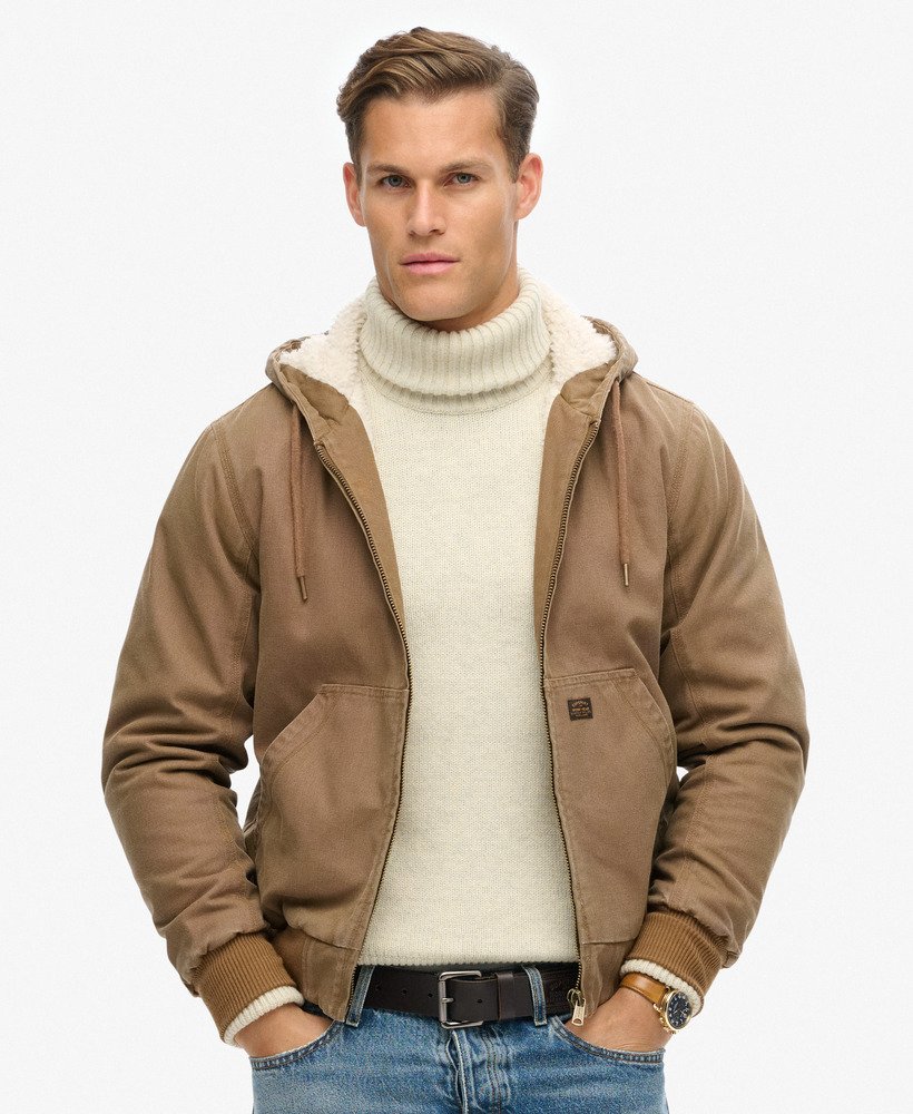 kurtka bomber z kapturem w stylu vintage w kolorze denim co tobacco