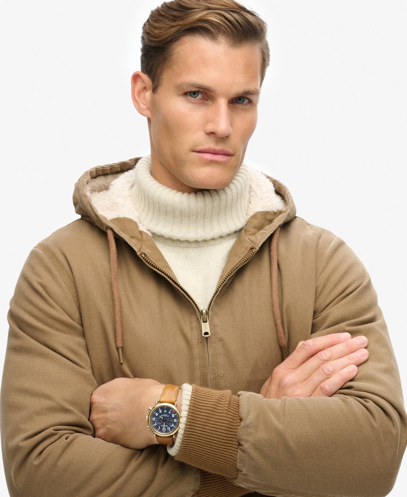 kurtka bomber z kapturem w stylu vintage w kolorze denim co tobacco