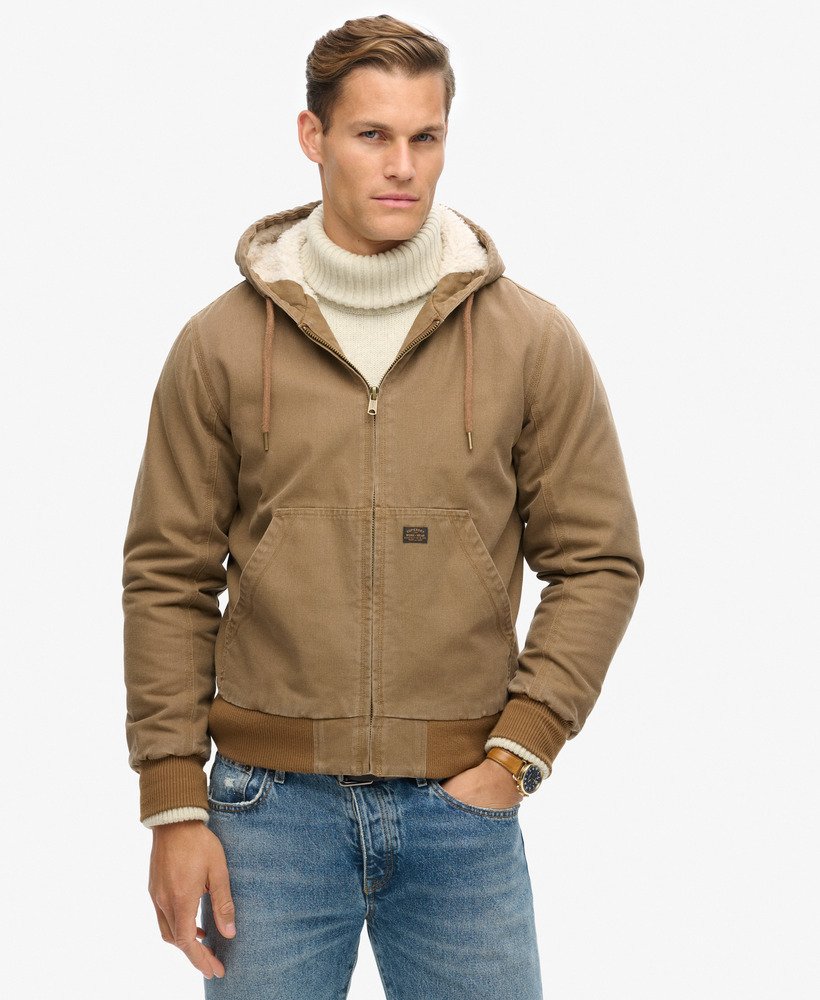 kurtka bomber z kapturem w stylu vintage w kolorze denim co tobacco