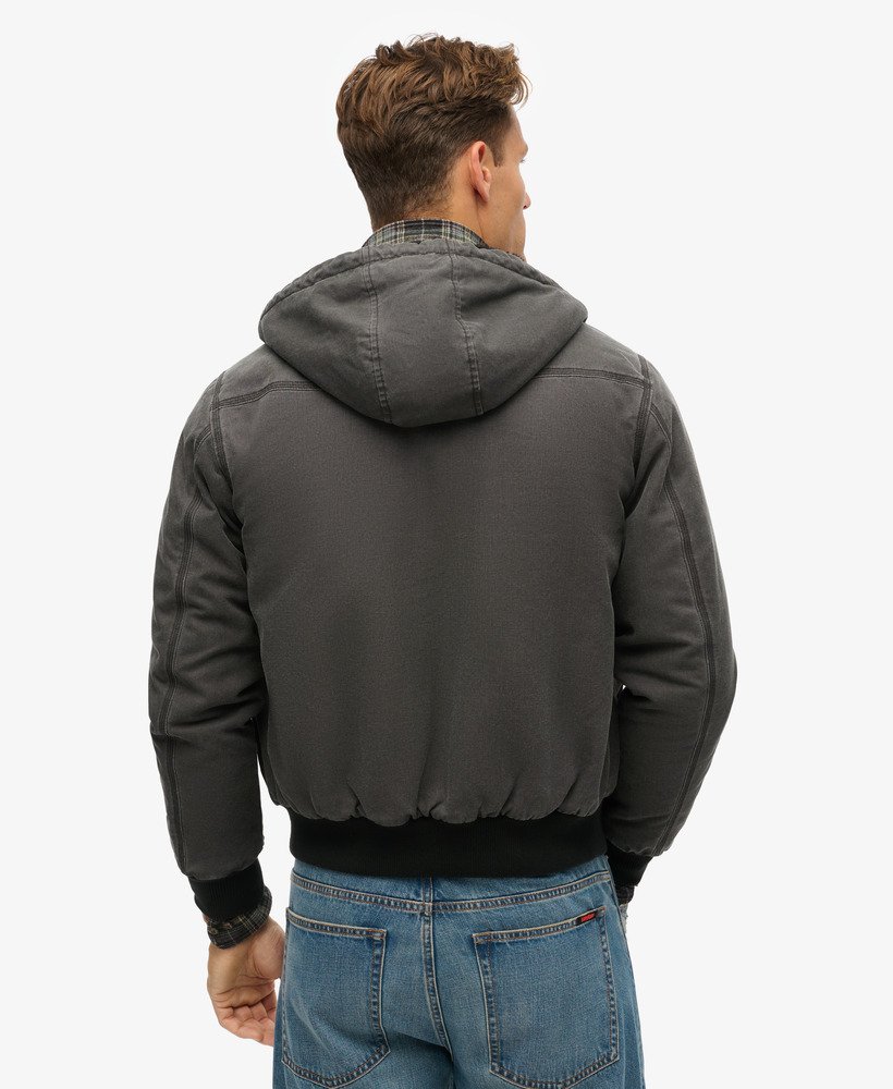 kurtka bomber z kapturem vintage workwear w kolorze bison black