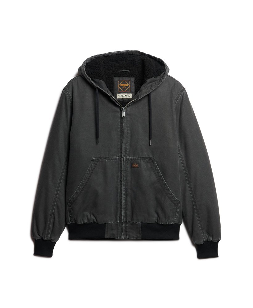 kurtka bomber z kapturem vintage workwear w kolorze bison black