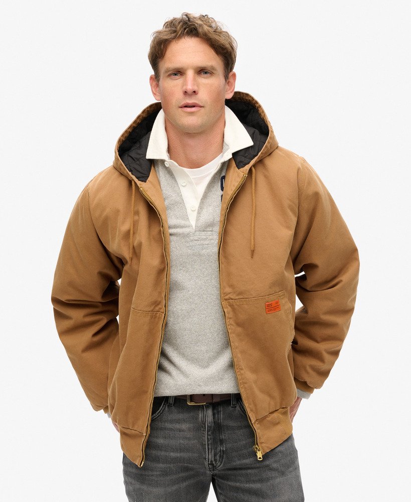 kurtka bomber z kapturem surplus w kolorze denim co tobacco brown