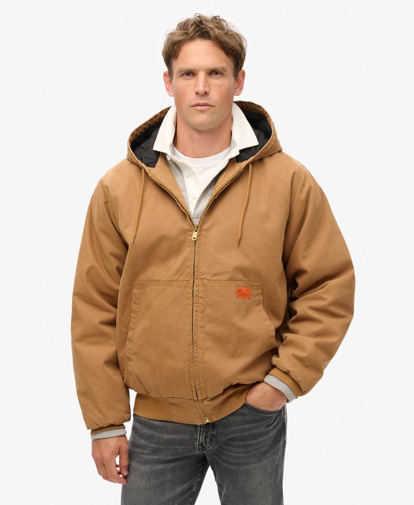 kurtka bomber z kapturem surplus w kolorze denim co tobacco brown