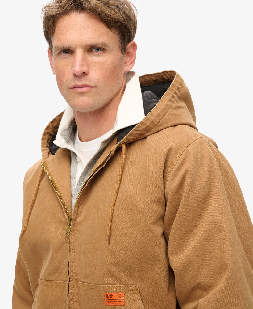 kurtka bomber z kapturem surplus w kolorze denim co tobacco brown