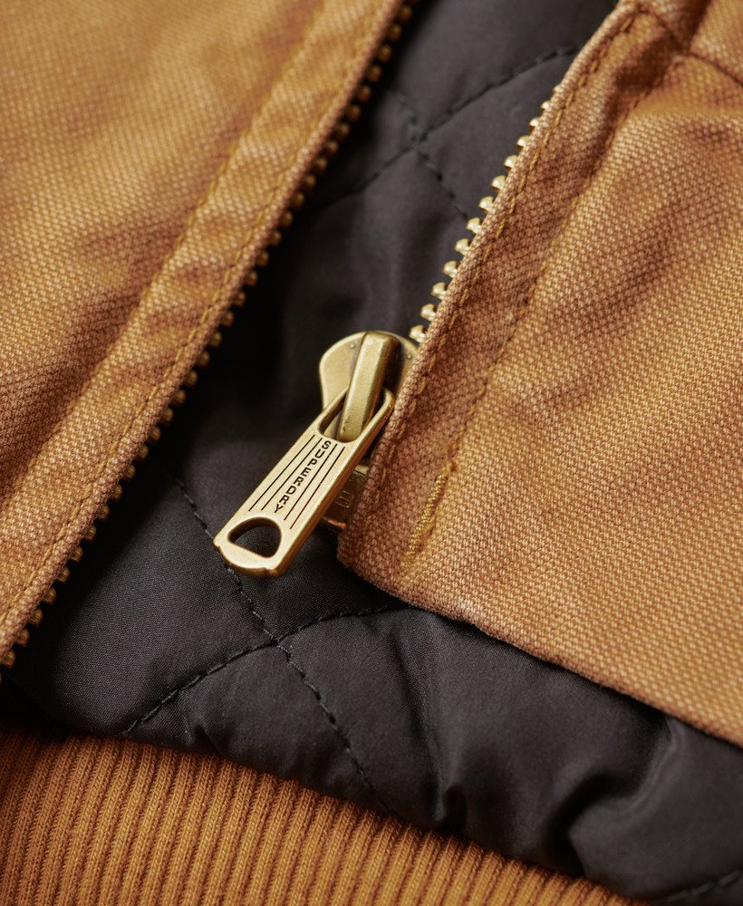kurtka bomber z kapturem surplus w kolorze denim co tobacco brown