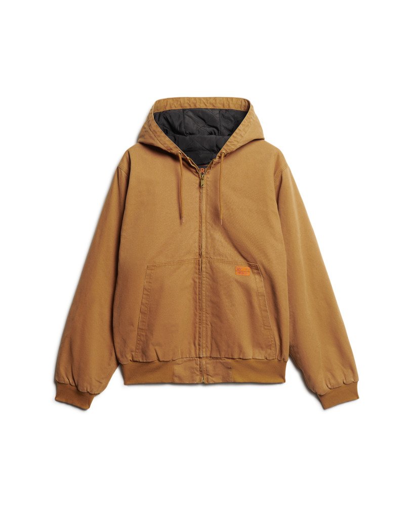 kurtka bomber z kapturem surplus w kolorze denim co tobacco brown