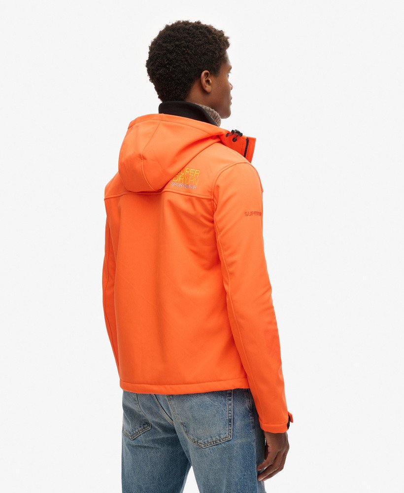 kurtka trekker z kapturem soft shell w kolorze ognisto-pomarańczowym