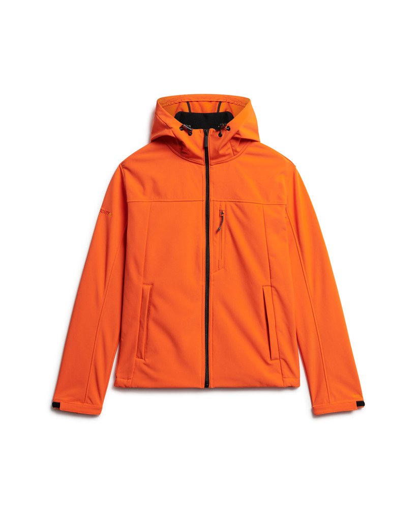 kurtka trekker z kapturem soft shell w kolorze ognisto-pomarańczowym