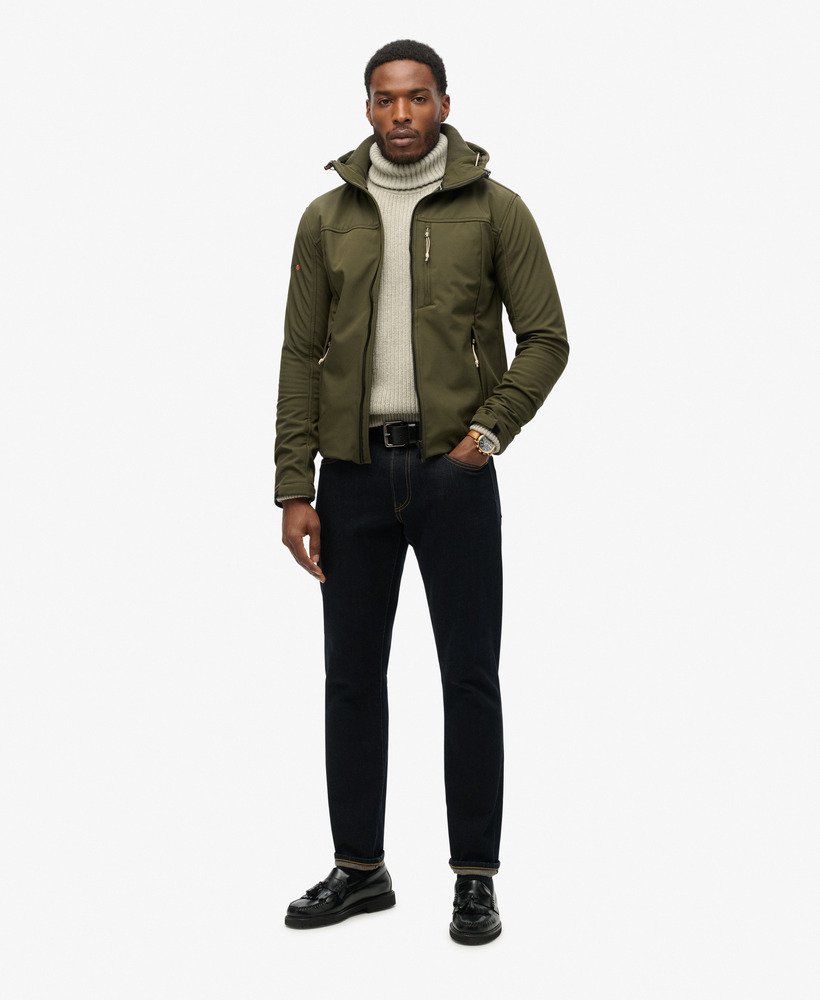 kurtka trekker z kapturem soft shell w kolorze army khaki