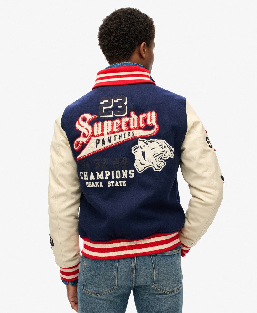 kurtka bomberka college varsity patched w kolorze atlantic navy