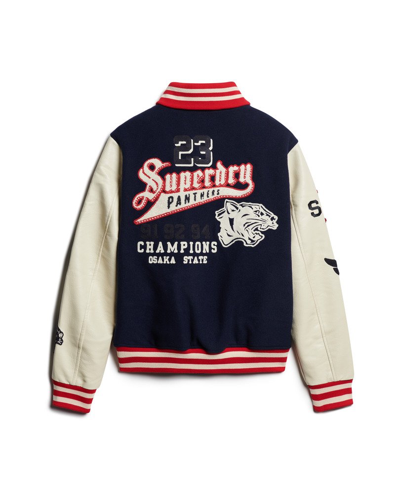 kurtka bomberka college varsity patched w kolorze atlantic navy
