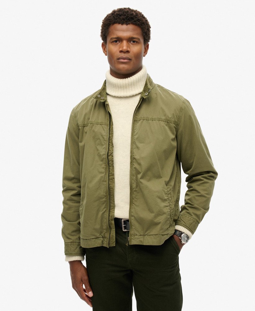 klasyczna kurtka harrington w kolorze ciemnego khaki