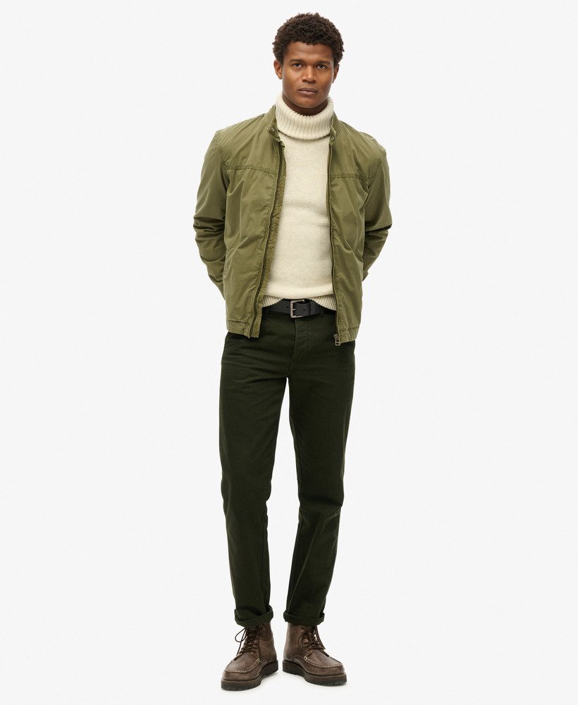 klasyczna kurtka harrington w kolorze ciemnego khaki