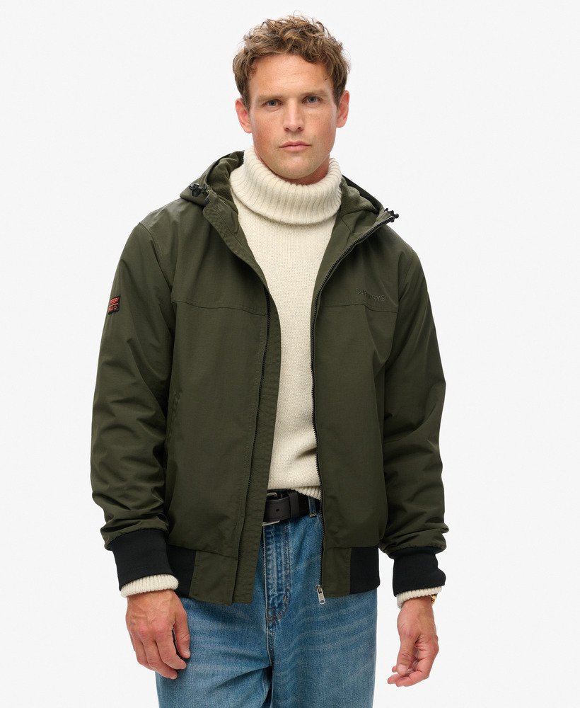 kurtka bomber z nylonu surplus z kapturem w kolorze oliwkowo-zielonym surplus goods