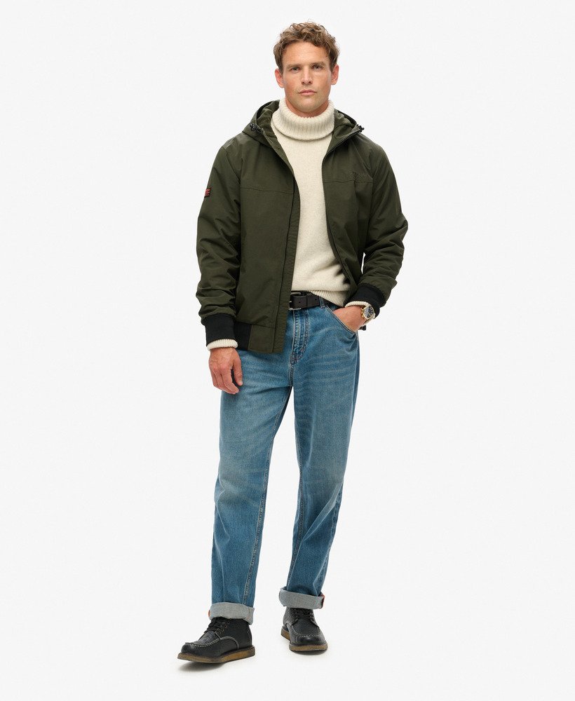 kurtka bomber z nylonu surplus z kapturem w kolorze oliwkowo-zielonym surplus goods
