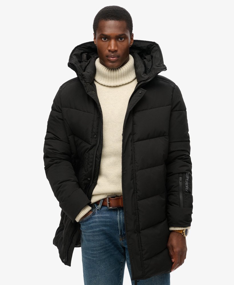 kurtka parka city chevron padded w kolorze czarnym