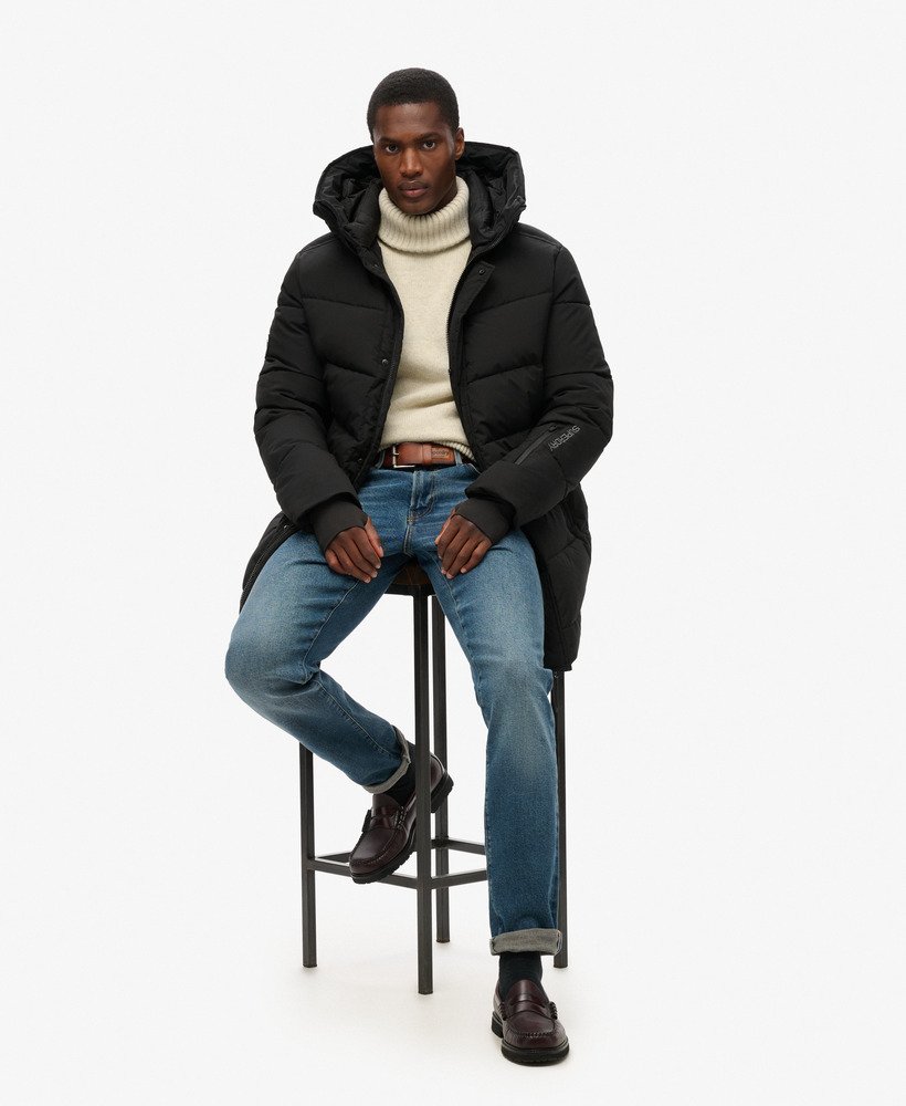 kurtka parka city chevron padded w kolorze czarnym