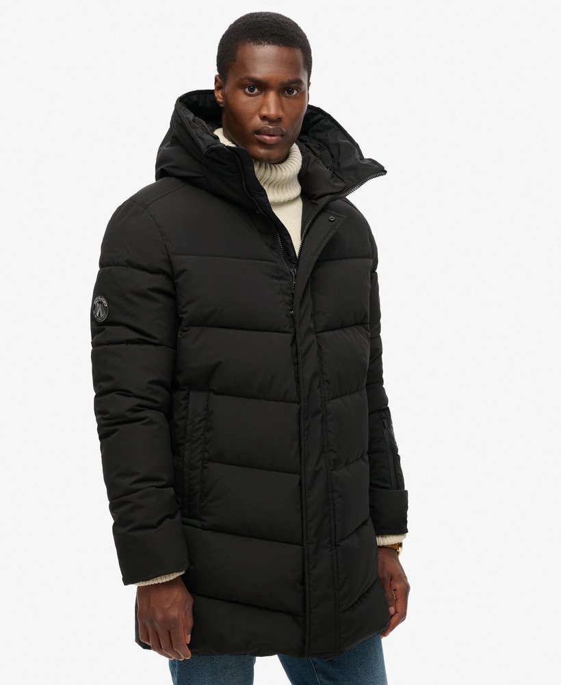 kurtka parka city chevron padded w kolorze czarnym