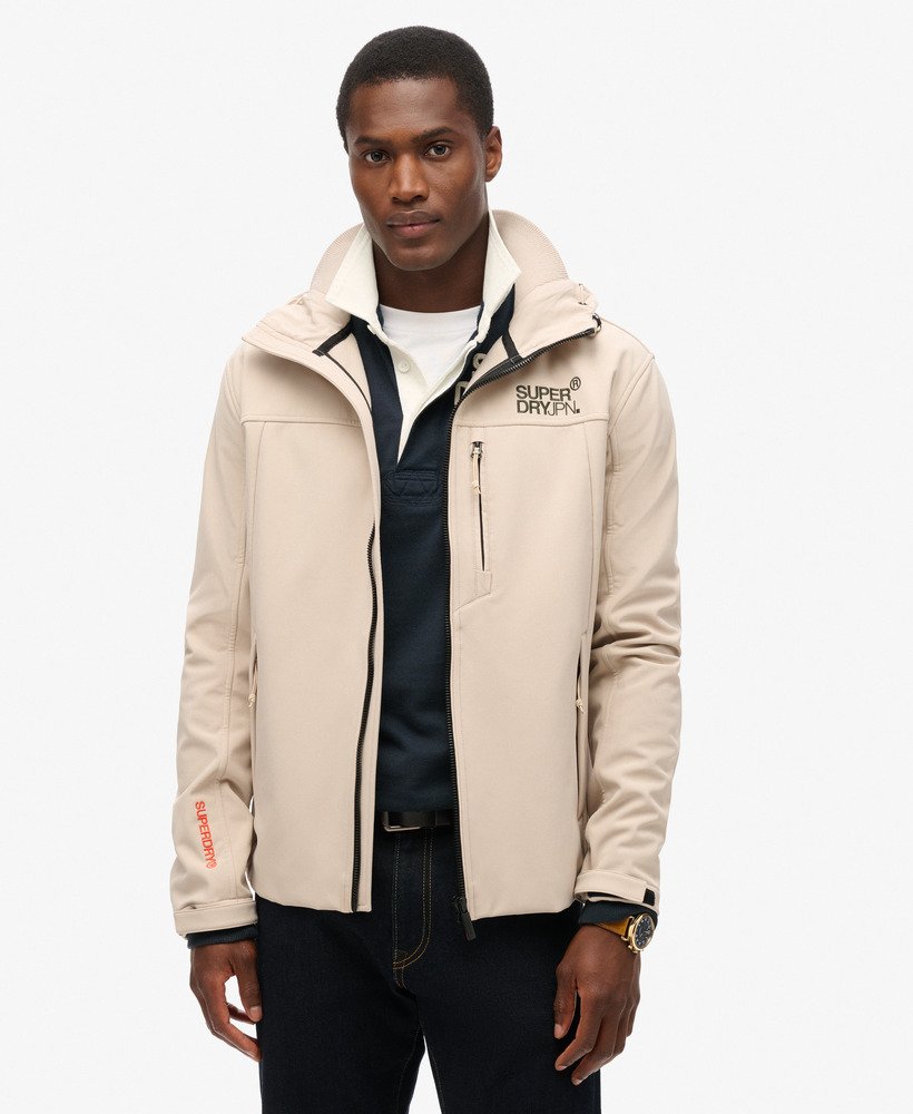 kurtka trekker z kapturem soft shell w kolorze chateau gray