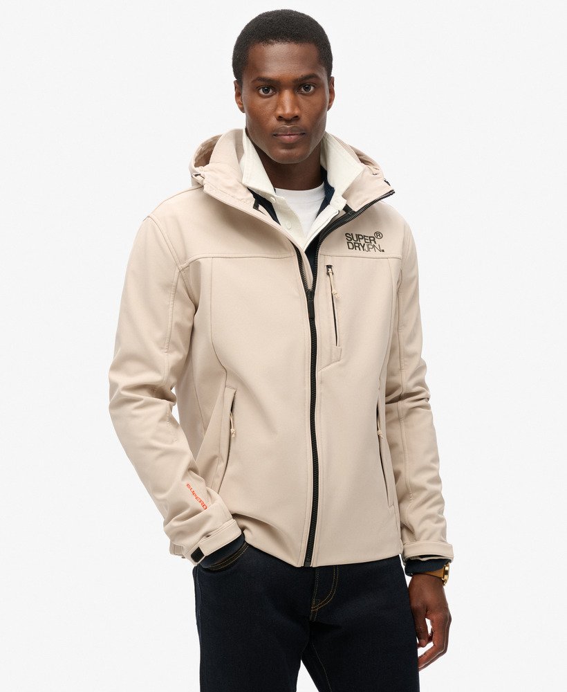 kurtka trekker z kapturem soft shell w kolorze chateau gray
