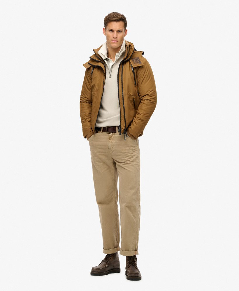 kurtka wiatrówka z kapturem mountain w kolorze denim co tobacco brown