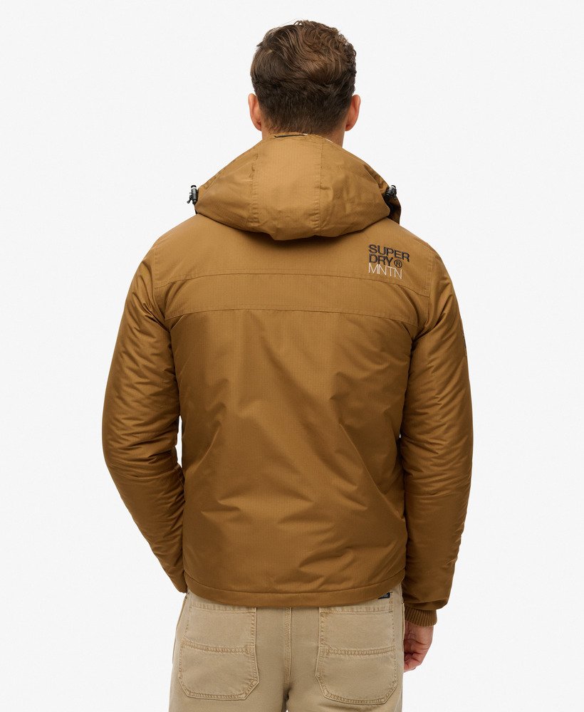 kurtka wiatrówka z kapturem mountain w kolorze denim co tobacco brown