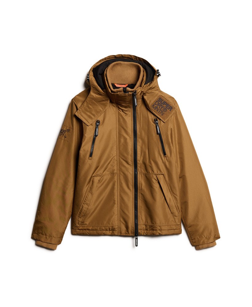 kurtka wiatrówka z kapturem mountain w kolorze denim co tobacco brown