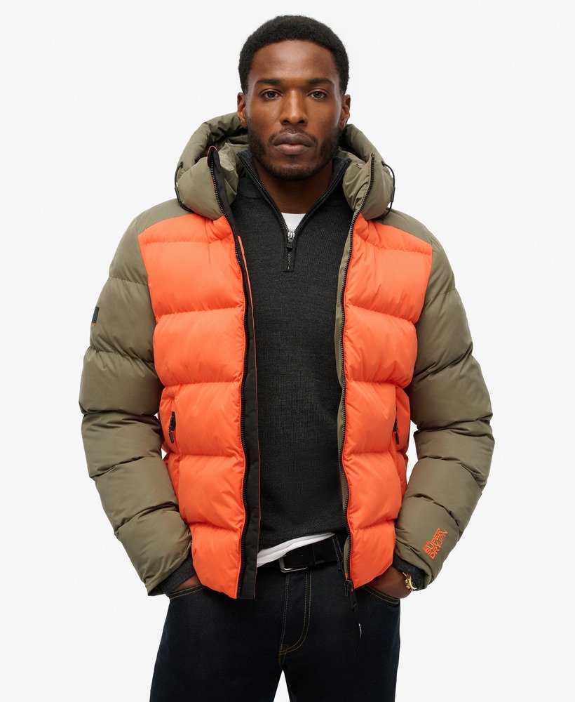 kurtka sportowa hood color block w kolorze khaki