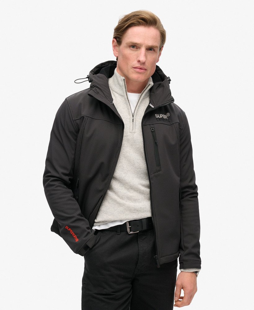 kurtka trekker z kapturem ripstop softshell w kolorze czarnym