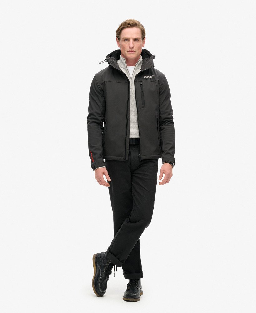 kurtka trekker z kapturem ripstop softshell w kolorze czarnym