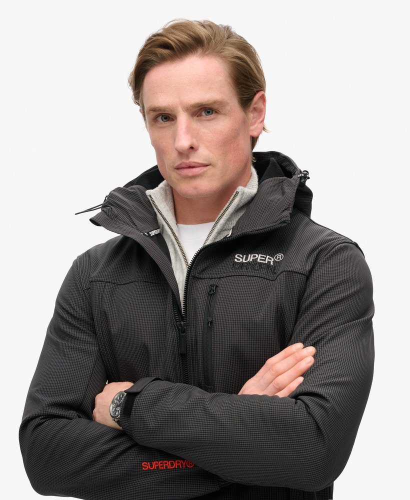 kurtka trekker z kapturem ripstop softshell w kolorze czarnym