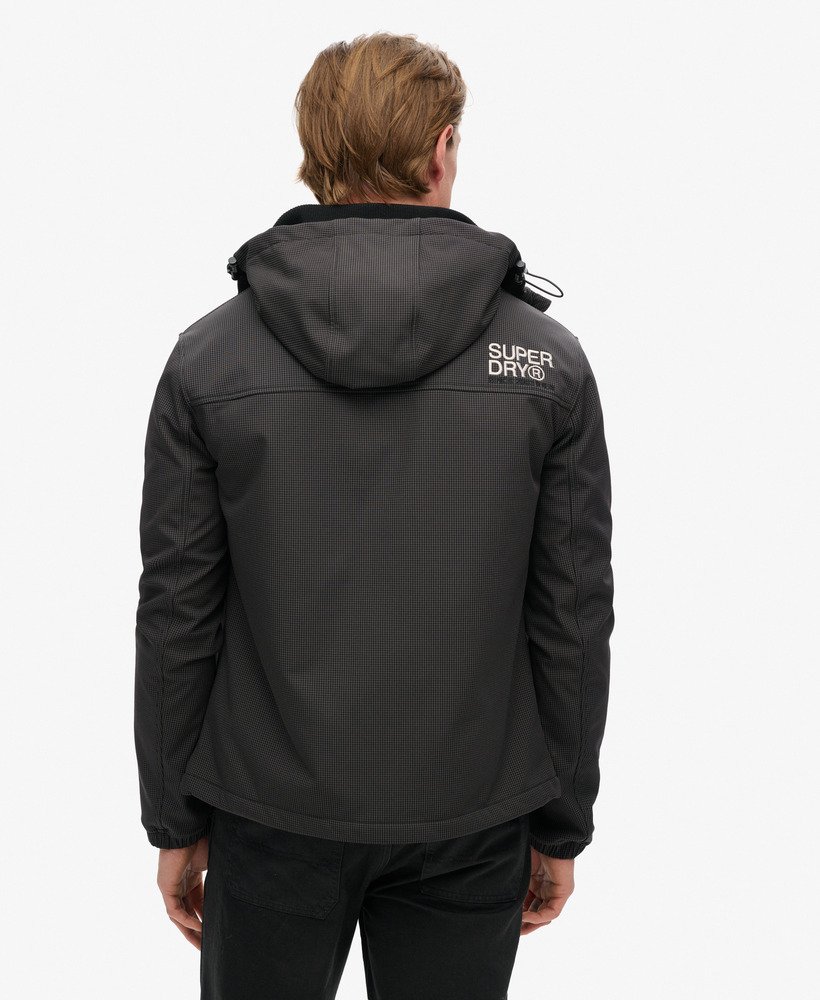 kurtka trekker z kapturem ripstop softshell w kolorze czarnym