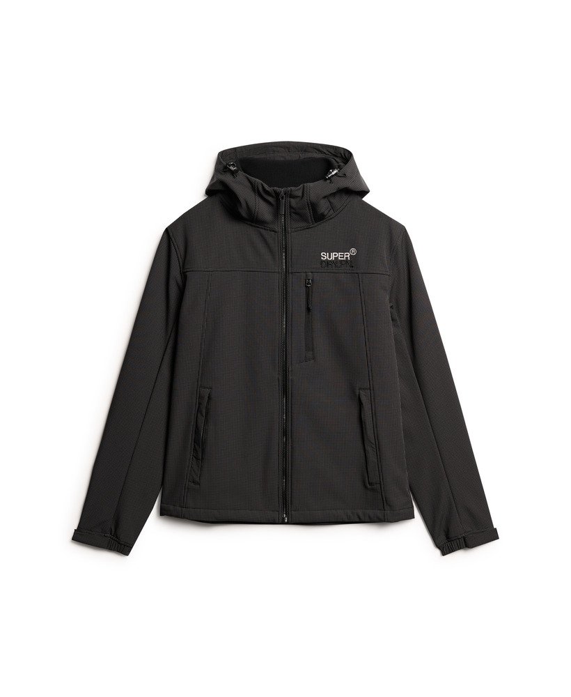 kurtka trekker z kapturem ripstop softshell w kolorze czarnym