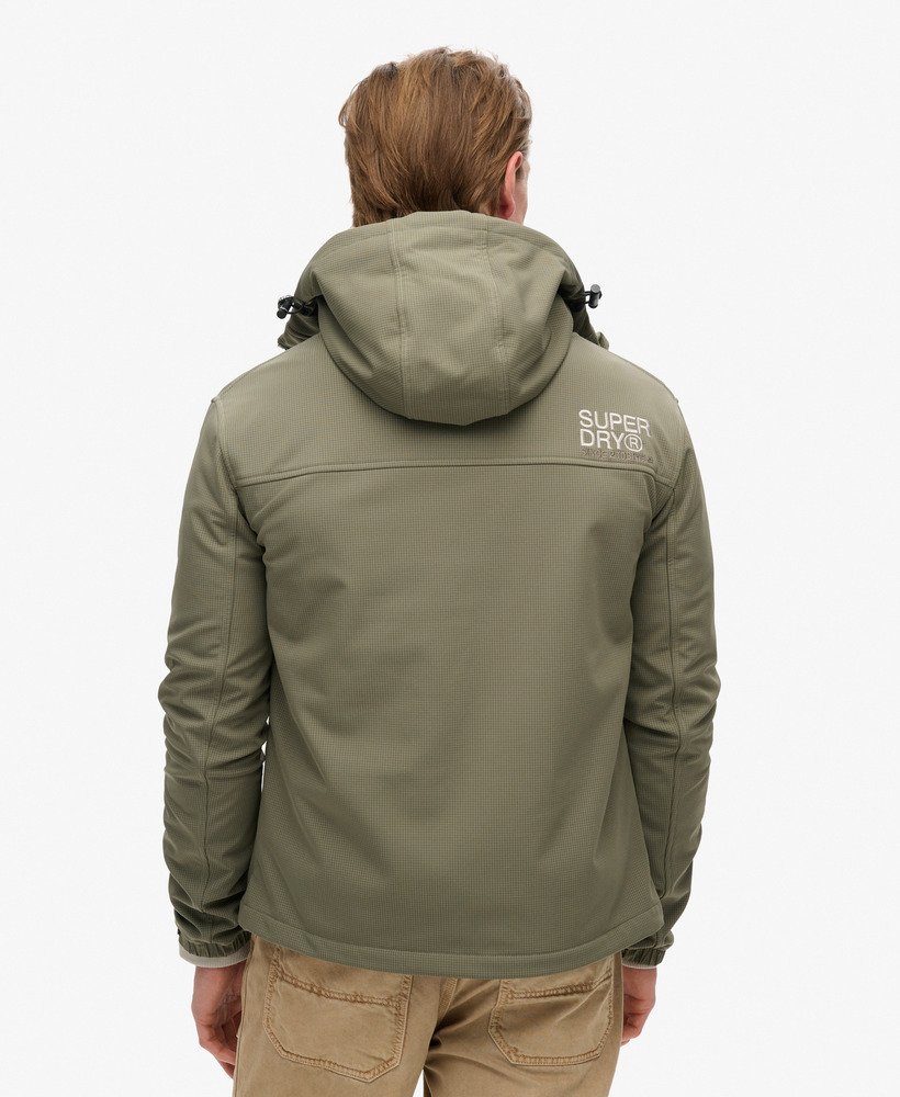 kurtka trekker z kapturem ripstop softshell w kolorze przygaszonej oliwki