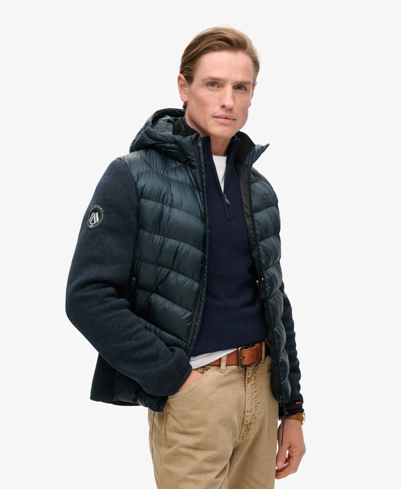 kurtka hybrydowa storm z dzianiny z kapturem w kolorze eclipse navy marl