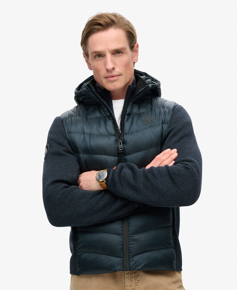 kurtka hybrydowa storm z dzianiny z kapturem w kolorze eclipse navy marl